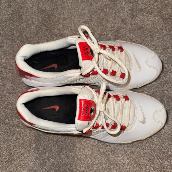 Nike Shox NZ Leather‎ White University Red Mens Running Shoes 378341-110 Size 10 - Picture 7 of 8